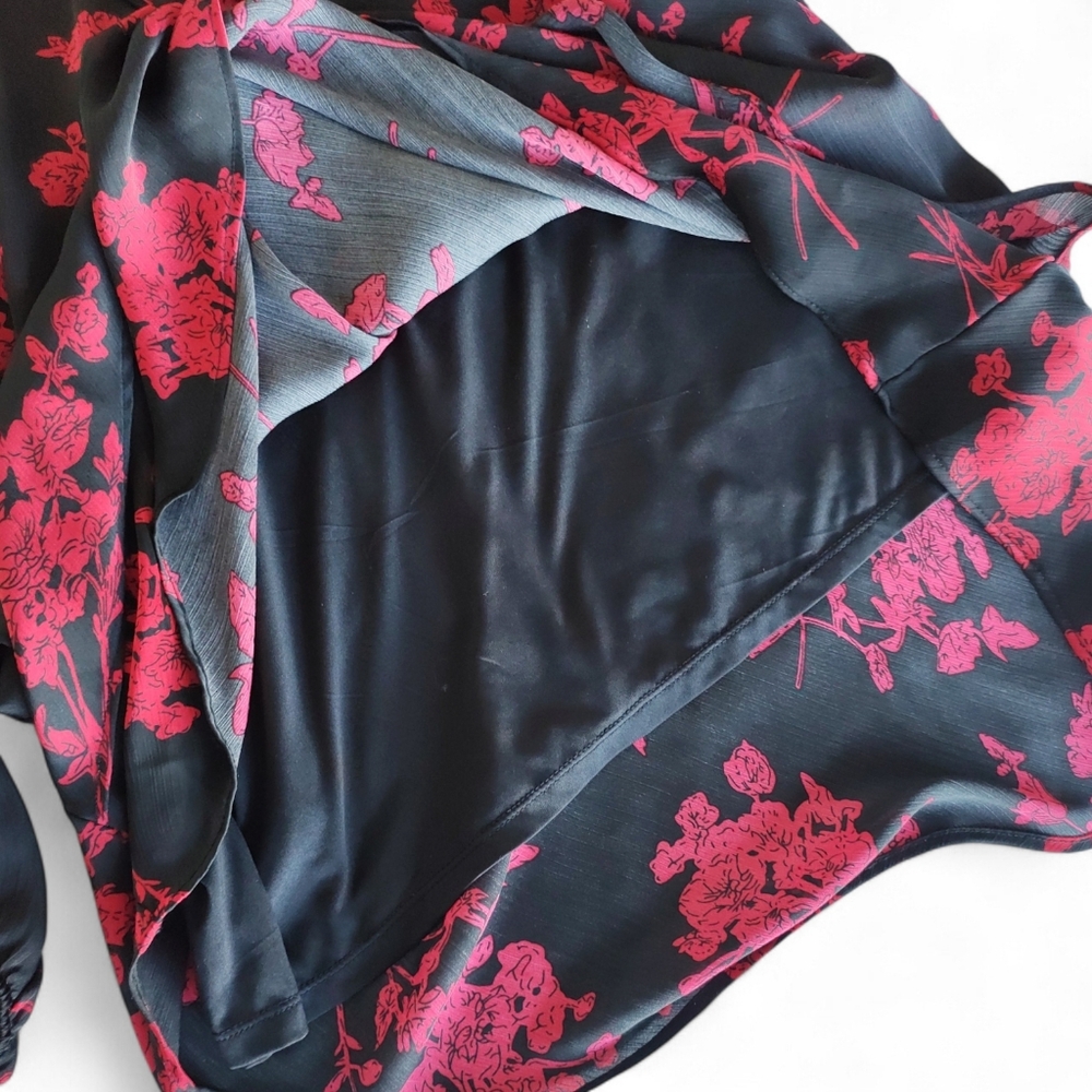 Haver london Black & Red Floral XL Blouse - Picture 6 of 8